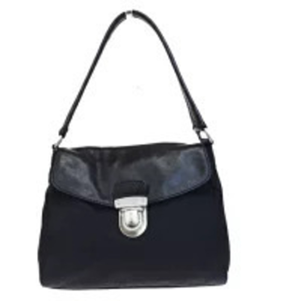 Prada Ribbon Tessuto shoulder Hobo bag Black
